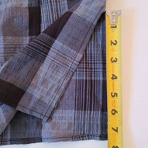 Habitat Womens Button Front Blue Black Plaid Tunic Small - Picture 13 of 15